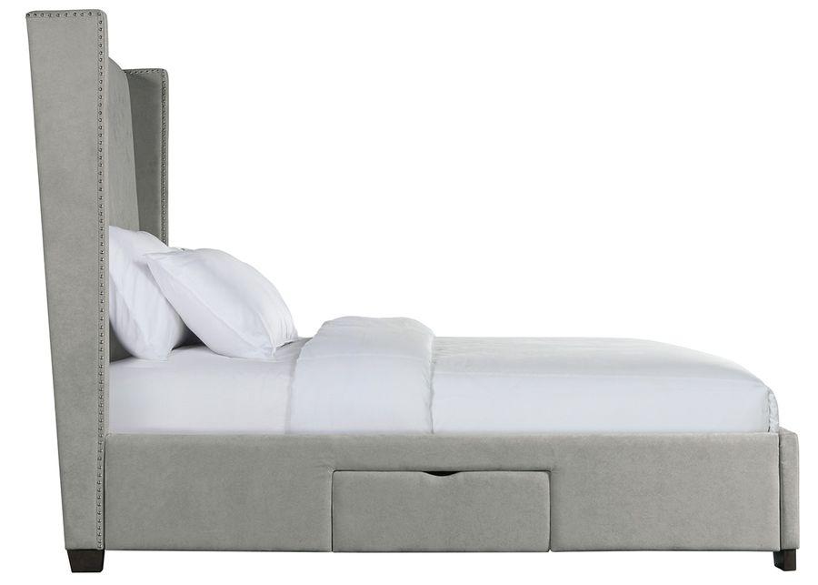 Kiara Gray Queen Upholstered Storage Bed