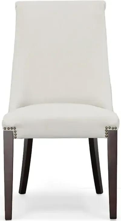 Julee Dining Chair - Chalk - Brass Nail