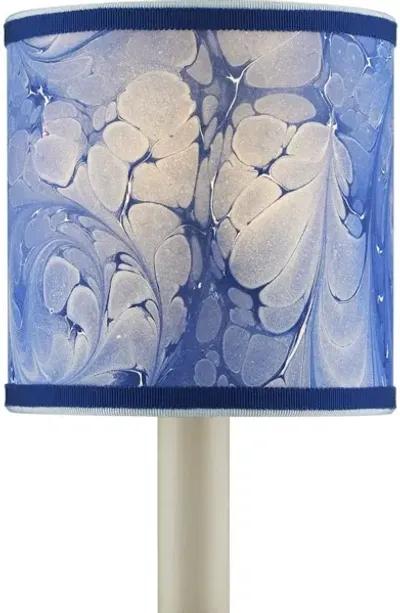 Marble Blue Paper Drum Chandelier Shade