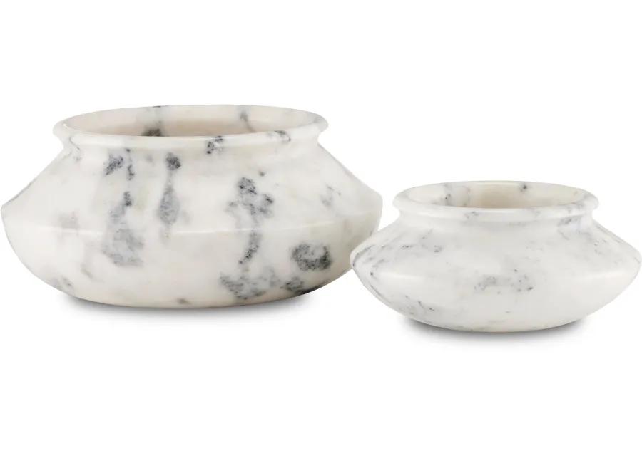 Punto Small White Marble Bowl