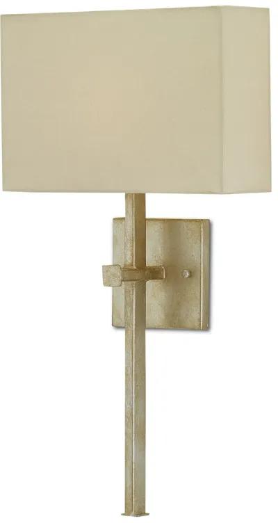 Ashdown Silver Wall Sconce, White Shade