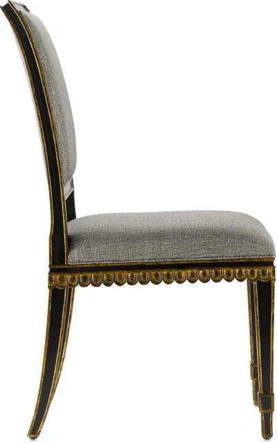 Ines Black Chair, Appeal Peppercorn