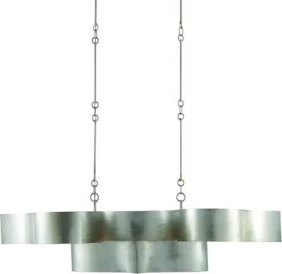 Grand Lotus Silver Oval Chandelier