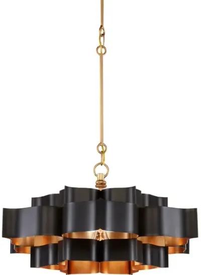 Grand Lotus Small Black Chandelier