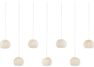 Piero White 7-Light Linear Multi-Drop Pendant