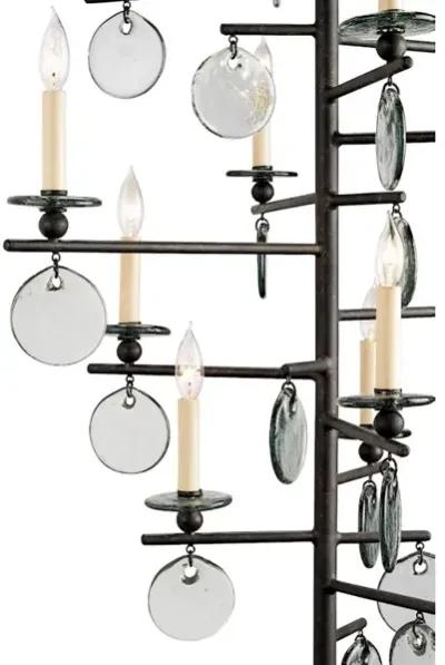 Sethos Large Black Recycled Glass Chandelier