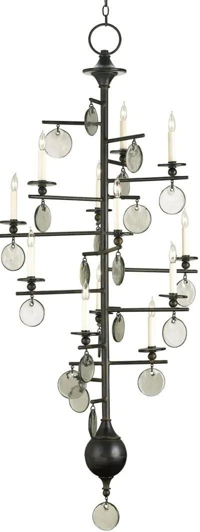 Sethos Large Black Recycled Glass Chandelier