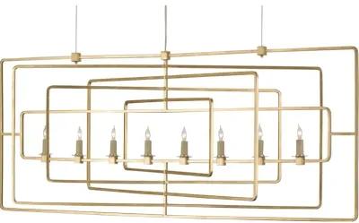 Metro Gold Rectangular Chandelier