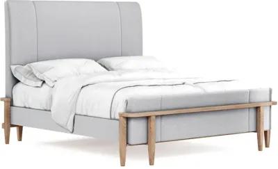 Post-5/0 Upholstered Panel Queen Bed