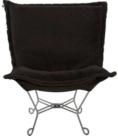 Scroll Puff Chair Angora Ebony