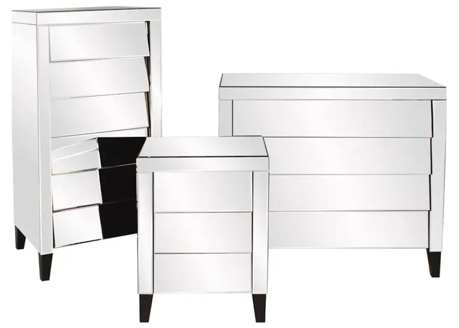 Mirrored 4 Drawer Cabinet