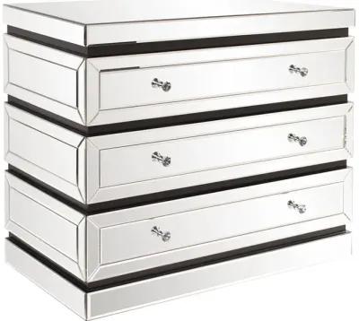 3-Tiered Mirrored Cabinet with Drawers