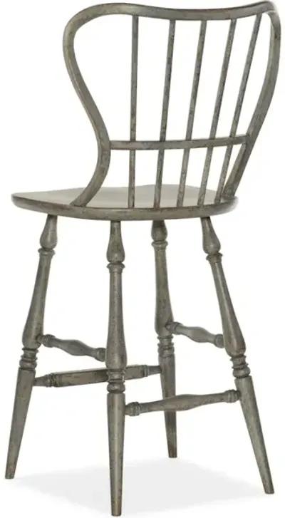 Ciao Bella Spindle Back Bar Stool-Speckled Gray