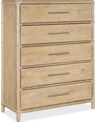 Retreat Pole Rattan Five-Drawer Chest