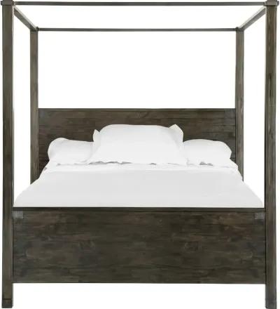 Wood King Poster Bed HBFBShort CanopiesSlats KD