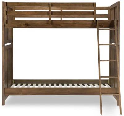 Summer Camp Brown Complete Twin Over Twin Bunk Bed Brown Finish