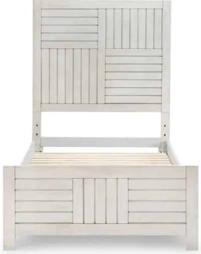 Summer Camp Gray Complete Panel Bed, Twin 3/3 White Finish