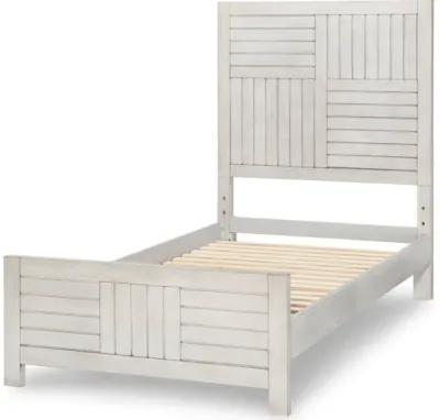 Summer Camp Gray Complete Panel Bed, Twin 3/3 White Finish