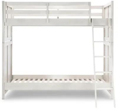 Summer Camp Gray Complete Twin Over Twin Bunk Bed White Finish