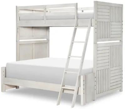 Summer Camp Gray Complete Twin Over Full Bunk Bed White Finish