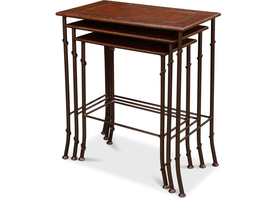 Kew Gardens Leather Nesting Tables