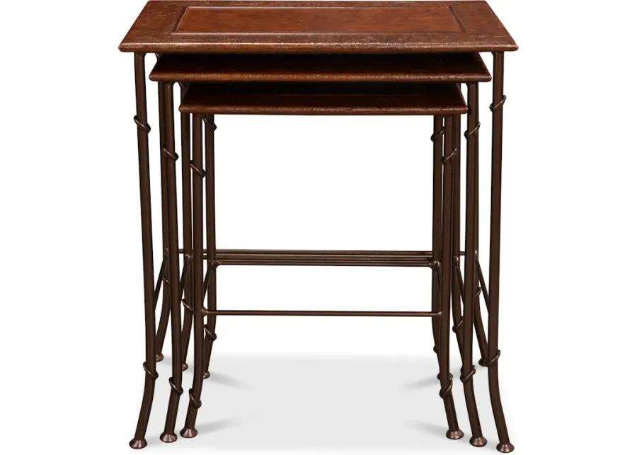 Kew Gardens Leather Nesting Tables