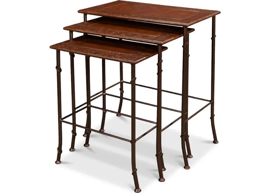 Kew Gardens Leather Nesting Tables