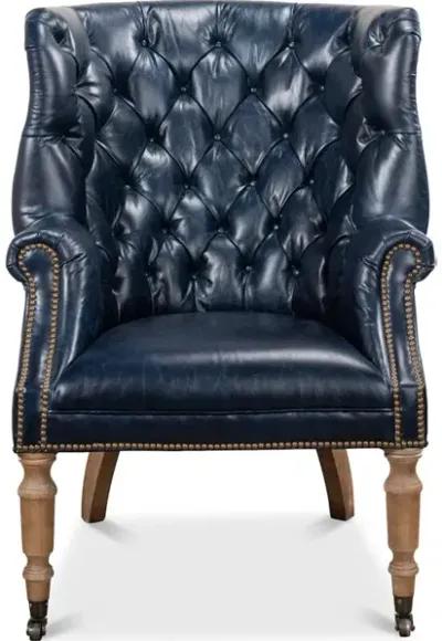 Welsh Blue Leather Chair