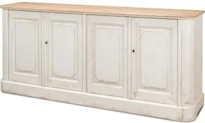 Antique Whitewash Sideboard 4 Door