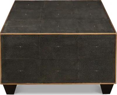 *Grey Leather Shagreen Cocktail Table