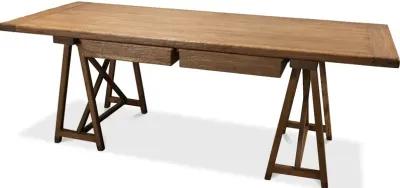 Sawhorse Desk Natural Polished Old Pine