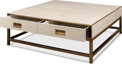 Shagreen Square Coffee Table Osprey Wht