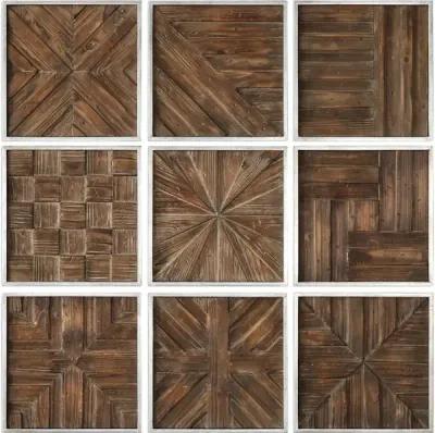 Bryndle Rustic Wooden Squares S/9