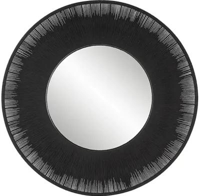 Sailor's Knot Black Round Mirror