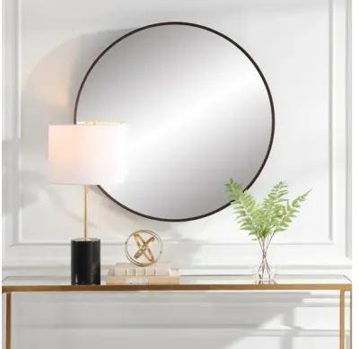 Eden Mahogany Round Mirror