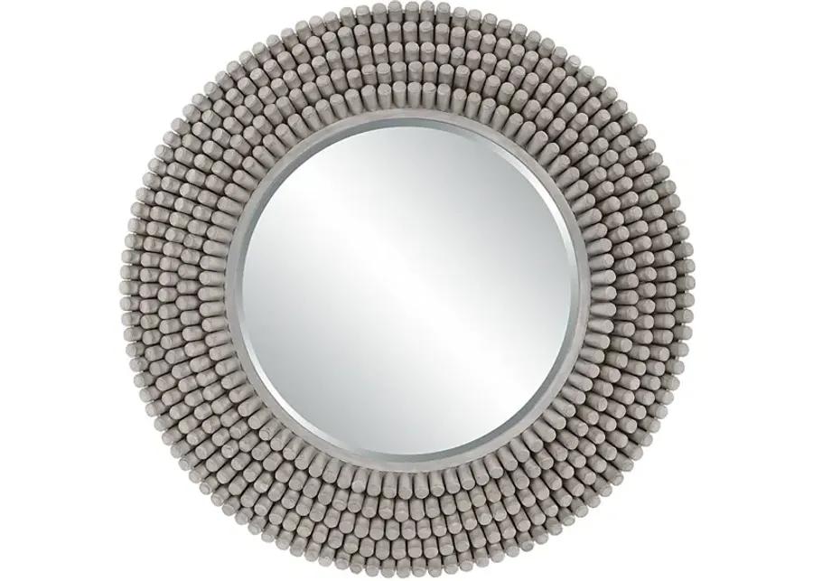 Portside Round Gray Mirror