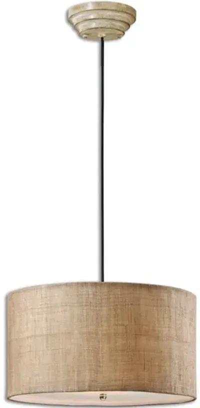 Dafina 3 Light Burlap Drum Pendant