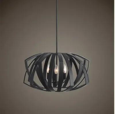 Thales Black Geometric 3 Light Pendant