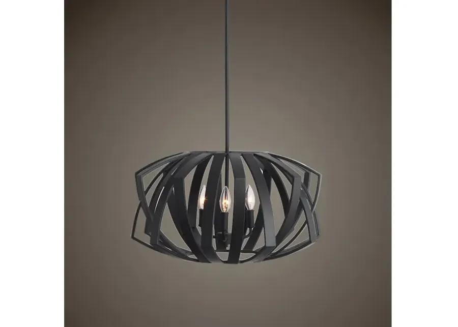 Thales Black Geometric 3 Light Pendant