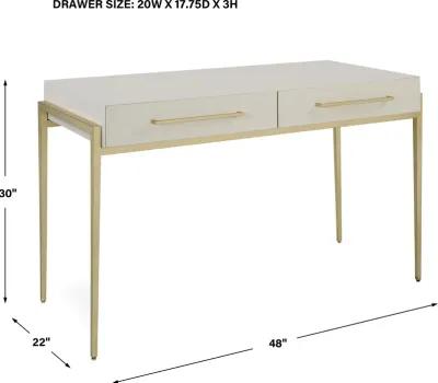 Jewel Modern White Desk