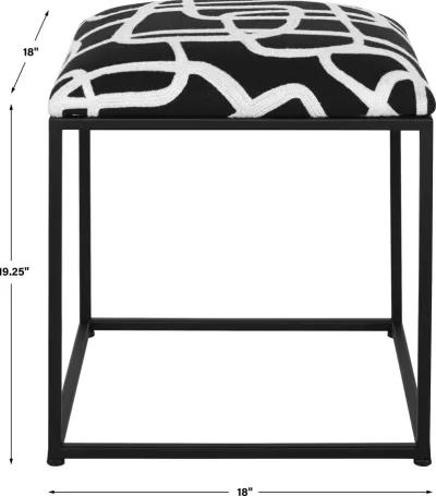 Twists And Turns Fabric Accent Stool