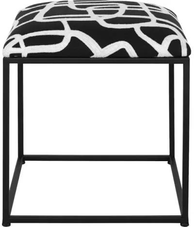 Twists And Turns Fabric Accent Stool