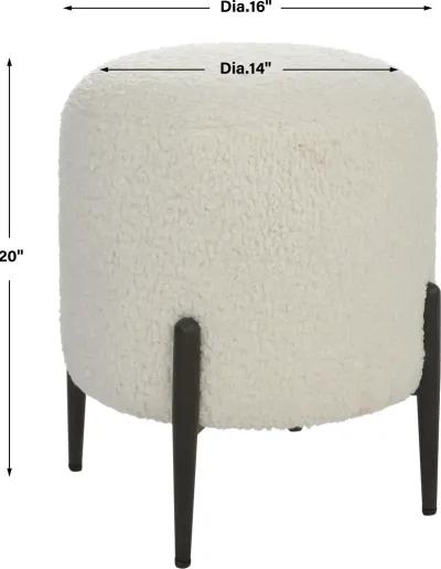 Arles White Shearling Ottoman