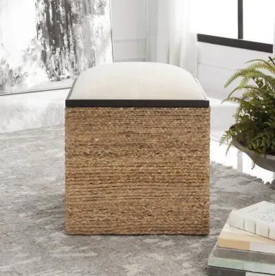 Island Square Straw Accent Stool