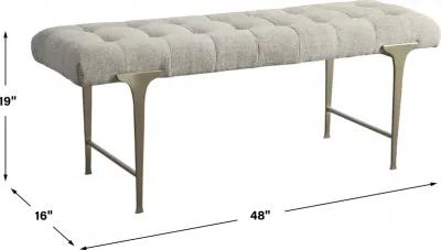 Imperial Upholstered Gray Bench