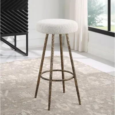 Braven White Fabric Counter Stool