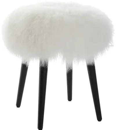 Wooly Sheepskin Accent Stool