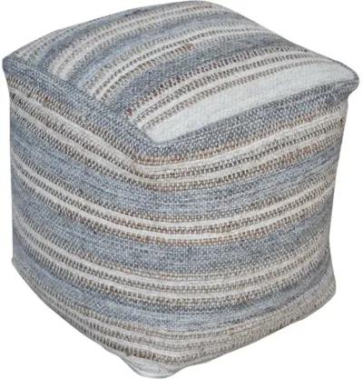 Mesick Handwoven Gray Pouf