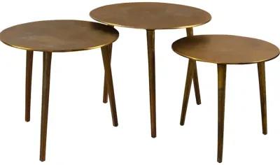 Kasai Gold Coffee Tables, S/3