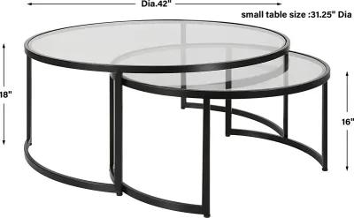 Rhea Black Nesting Coffee Tables S/2